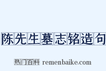 陈先生墓志铭造句是什么意思的图片